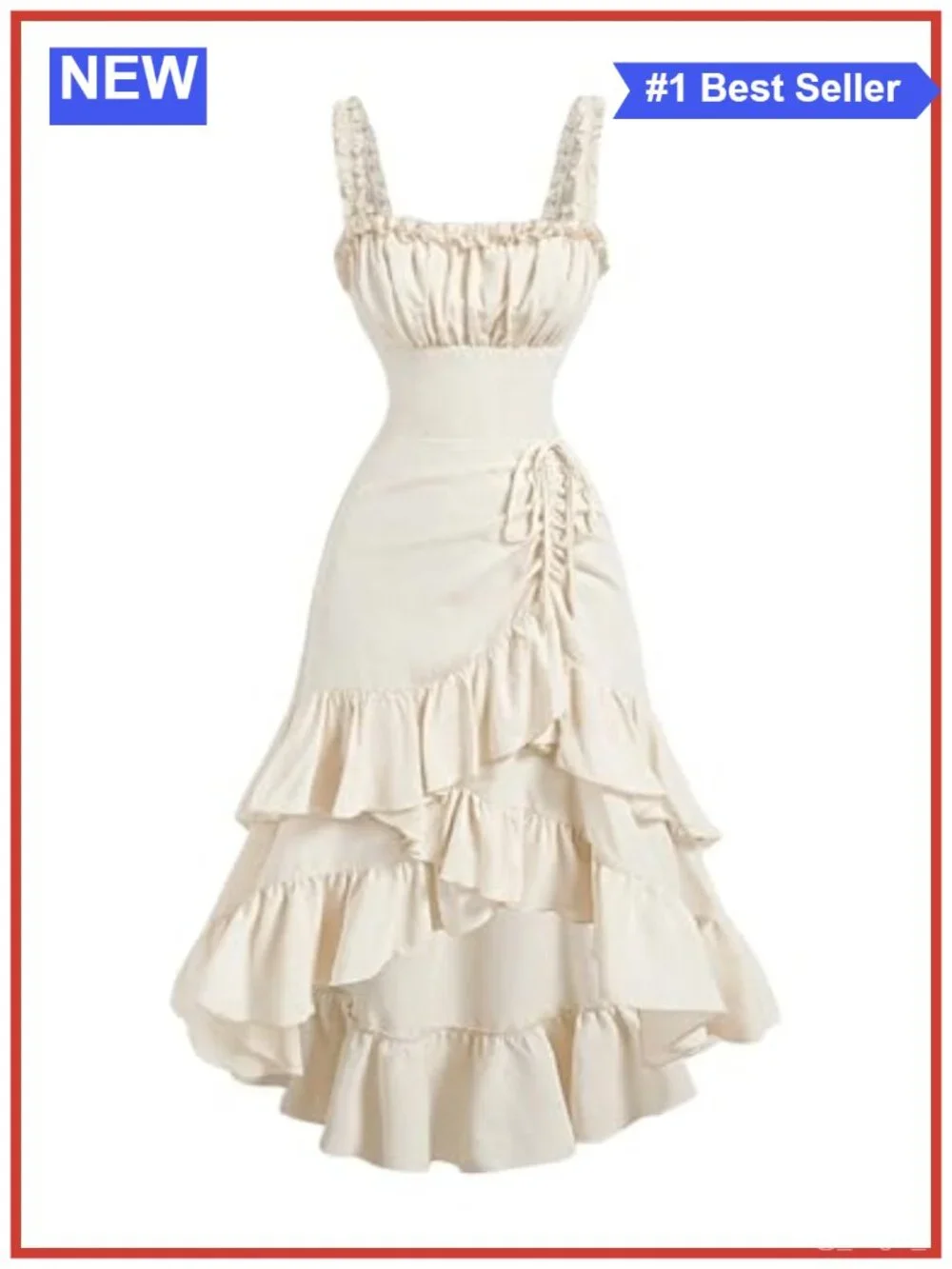 Sleeveless Ruffle Hem Ruched Asymmetrical Maxi Dress Club Party
